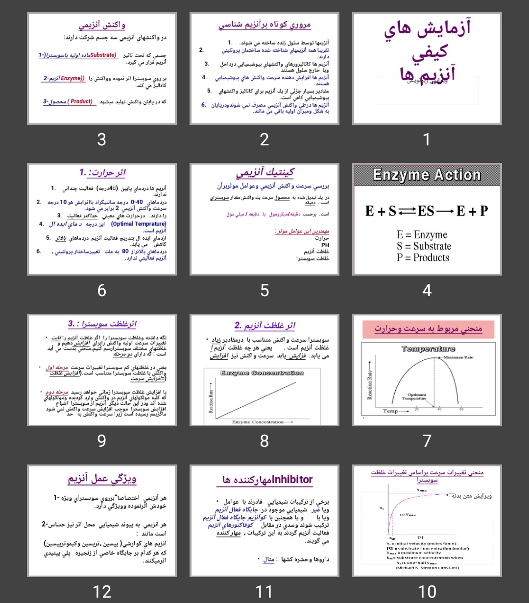 پاورپوینت آزمايش های كيفی آنزيم ها