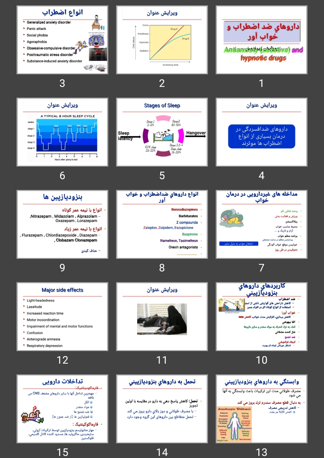 پاورپوینت داروهای ضد اضطراب و خواب آور