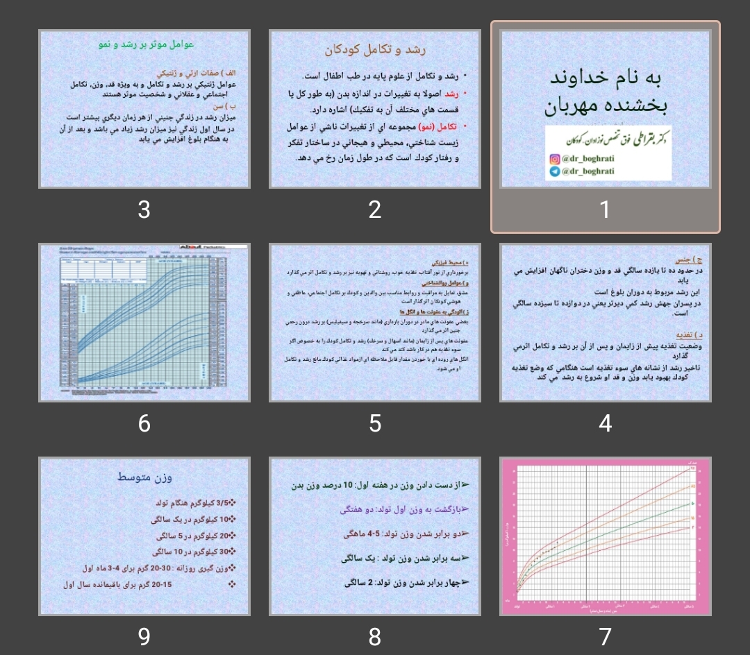 پاورپوینت رشد و تکامل کودکان