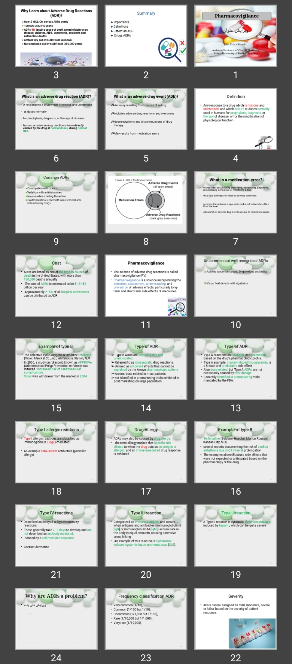 پاورپوینت مبحث Adverse Drug Reactions ADR