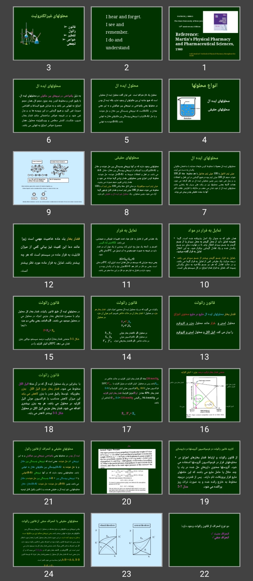 پاورپوینت محلول های غیرالکترولیت (قانون، رائول، تقطیر، خواص تجمعی)