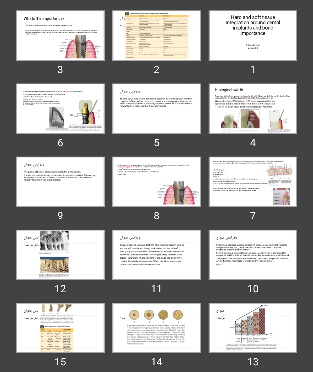 پاورپوینت Hard and soft tissue integration around dental implants and bone importance