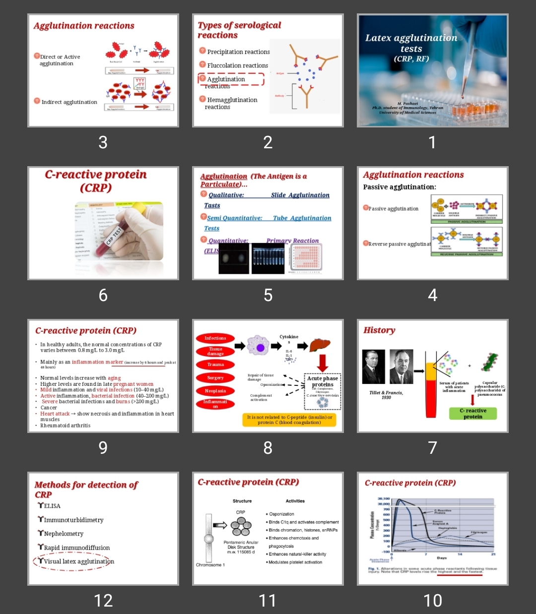 پاورپوینت Latex agglutination tests (CRP, RF)