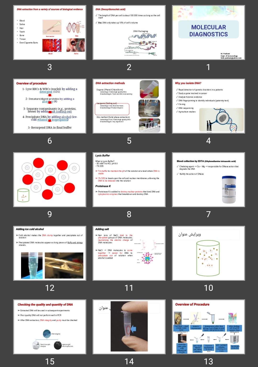 پاورپوینت MOLECULAR DIAGNOSTICS (DNA extraaction)